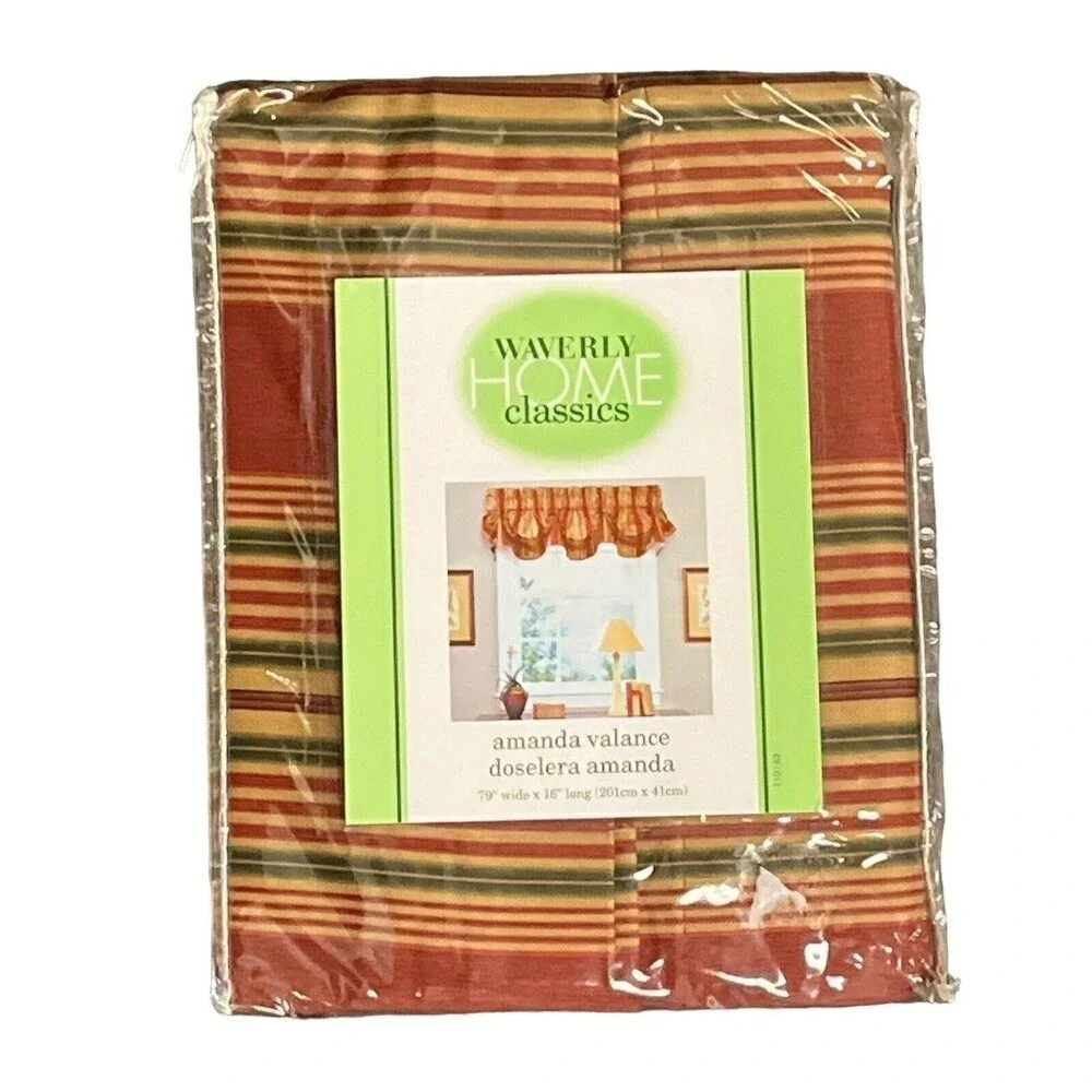 Waverly Home Amanda Valance Red Sweetwater Stripe 16